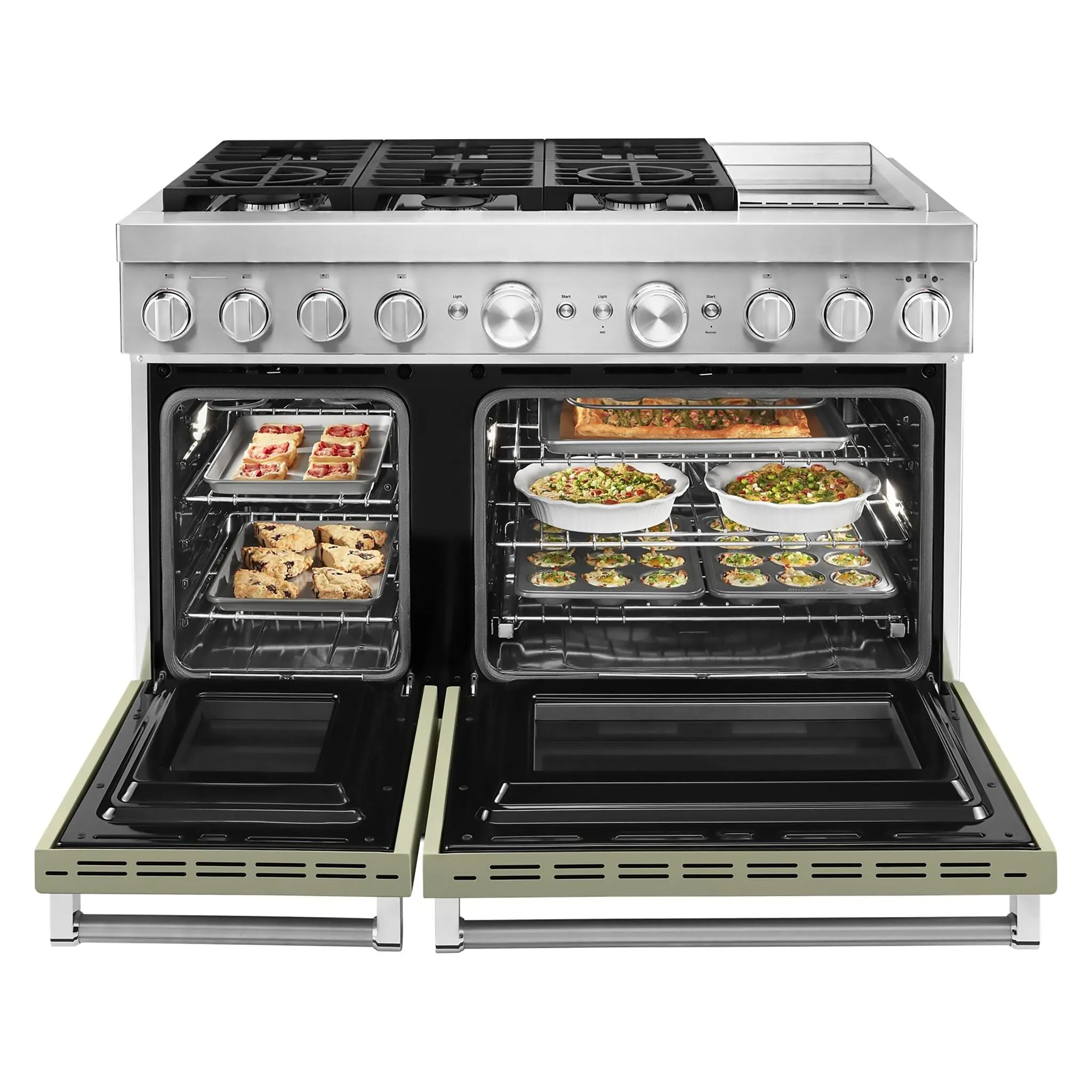 KitchenAid Matte Avocado Smart Dual Fuel Freestanding Range (6.3 Cu. Ft.) - KFDC558JAV