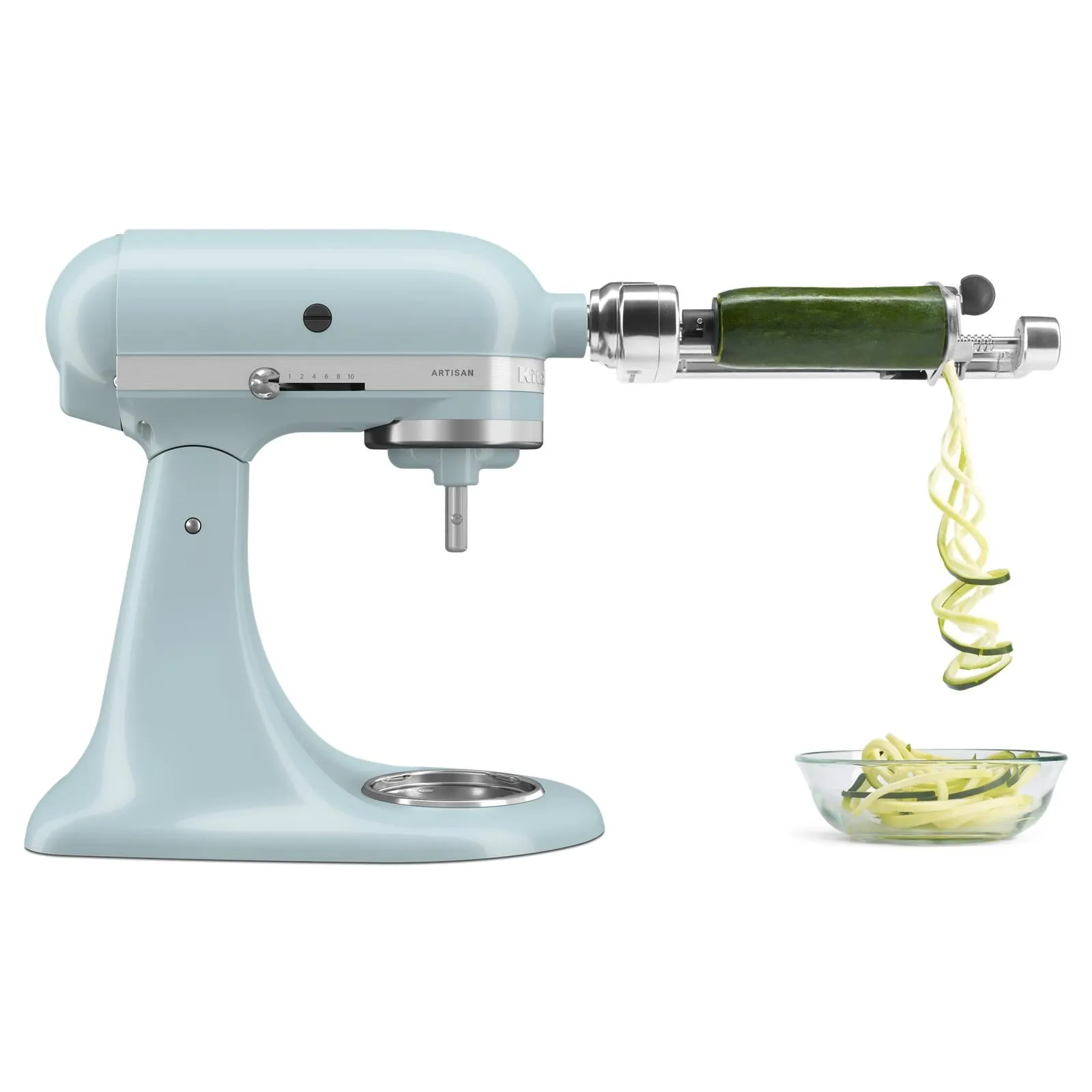 KitchenAid Mineral Water Blue Artisan® Series Tilt-Head Stand Mixer with Premium Accessory Pack - KSM195PSMI