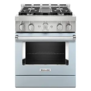 KitchenAid Misty Blue Smart Freestanding Commercial Gas Range (4.1 Cu. Ft.) - KFGC500JMB