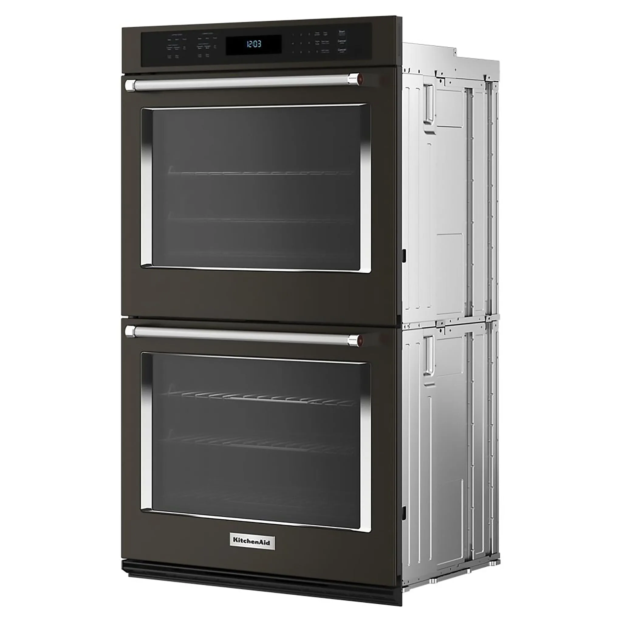 KitchenAid PrintShield™ Finish Black Stainless Steel 27" Double Wall Oven (8.6 Cu.Ft.) - KOED527PBS
