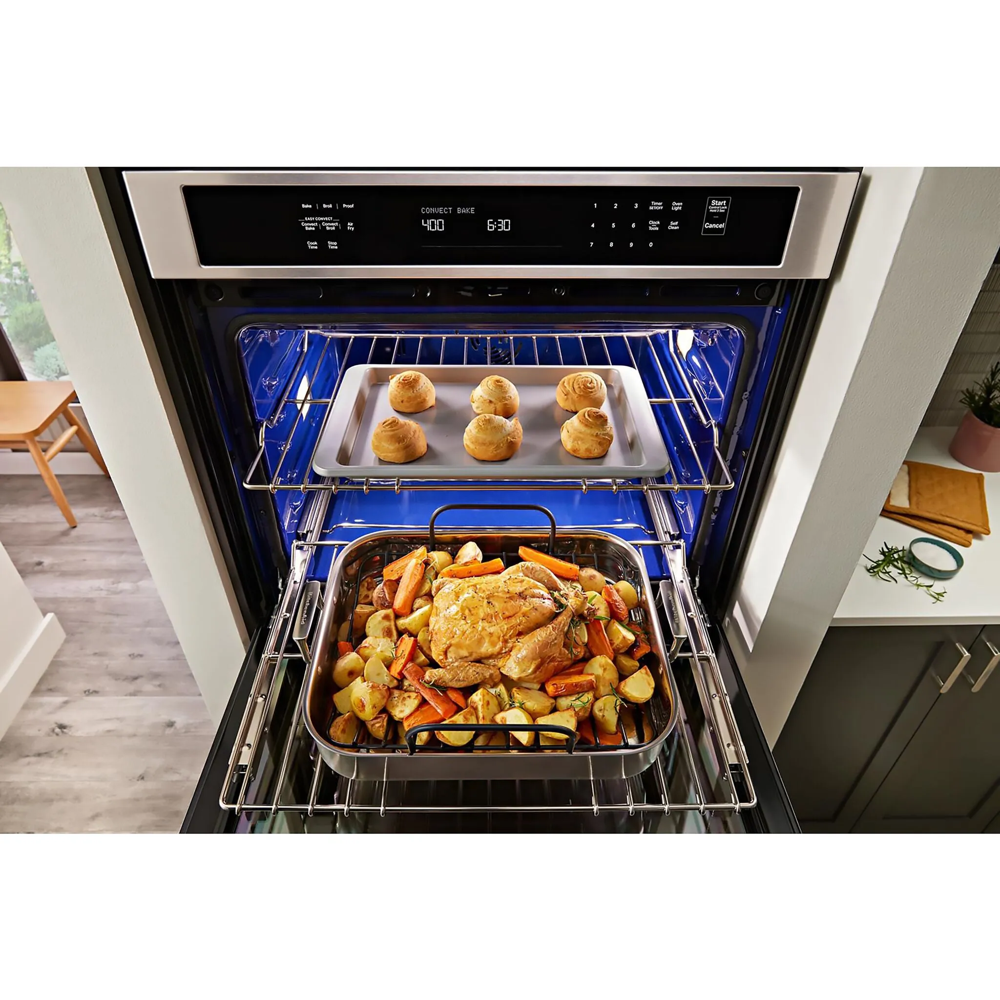 KitchenAid PrintShield™ Finish Black Stainless Steel 27" Wall Oven (4.3 Cu.ft.) - KOES527PBS
