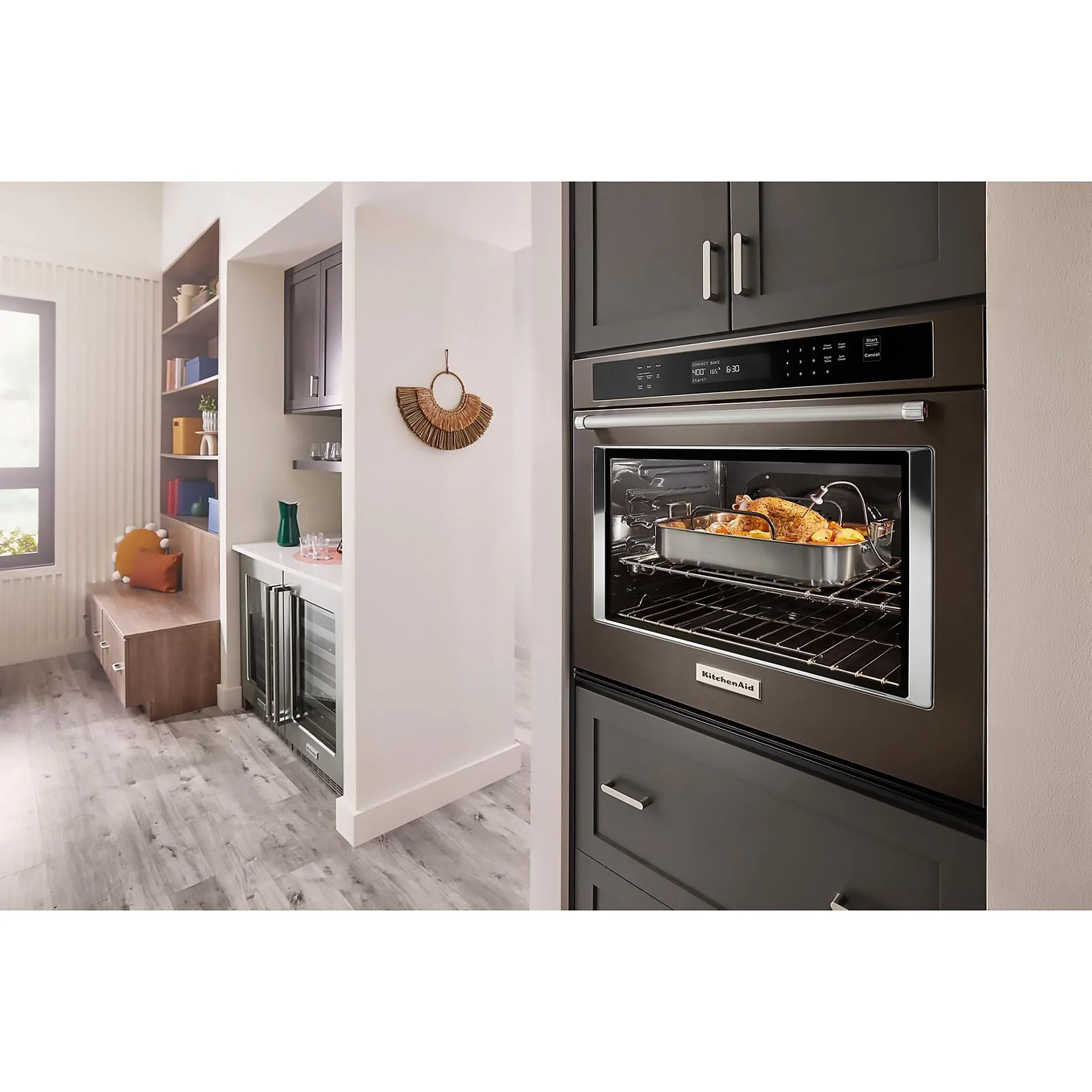 KitchenAid PrintShield™ Finish Black Stainless Steel 27" Wall Oven (4.3 Cu.ft.) - KOES527PBS