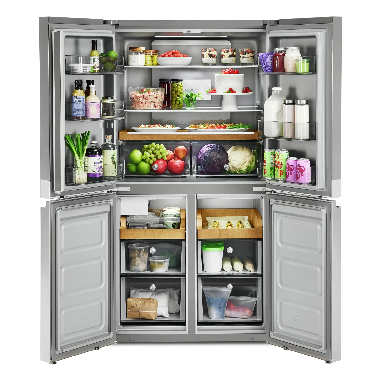 KitchenAid PrintShield™ Stainless Finish 4 Door Refrigerator (19.40 Cu Ft) - KRQC506MPS