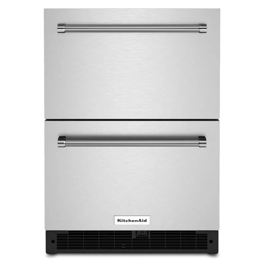 KitchenAid Stainless Steel 24" Undercounter Double-Drawer Refrigerator (4.44 Cu.Ft) - KUDR204KSB