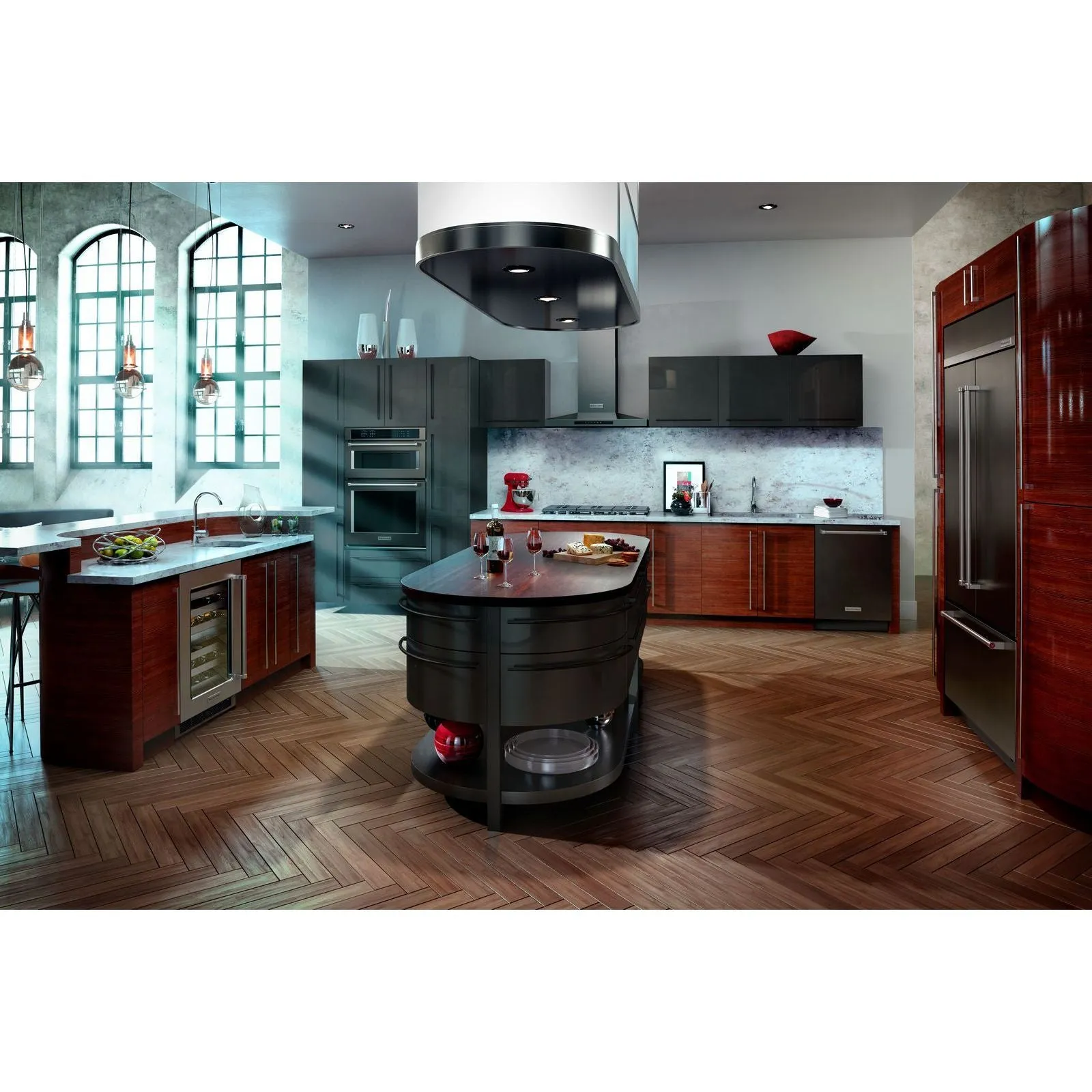 KitchenAid Stainless Steel with PrintShield™ Finish 36" 585 CFM Wall-Mount 3-Speed Canopy Hood - KVWB606HBS