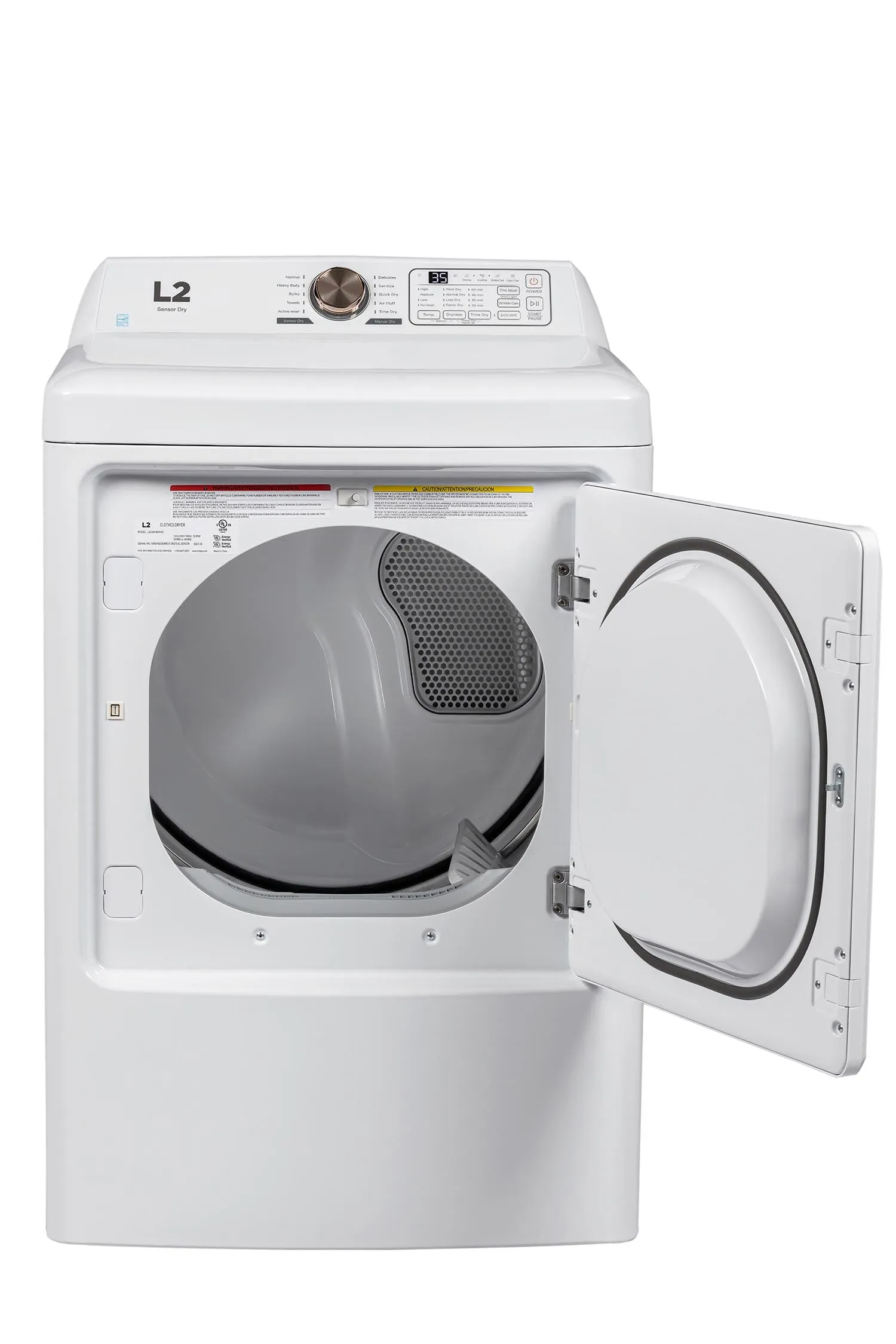 L2 White Electric Dryer (7.5 Cu. Ft) - LE52N1BWWC