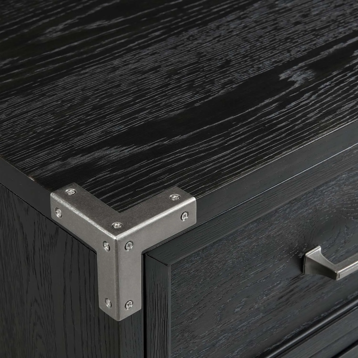 Laguna Night Table - Weathered Oak, Black