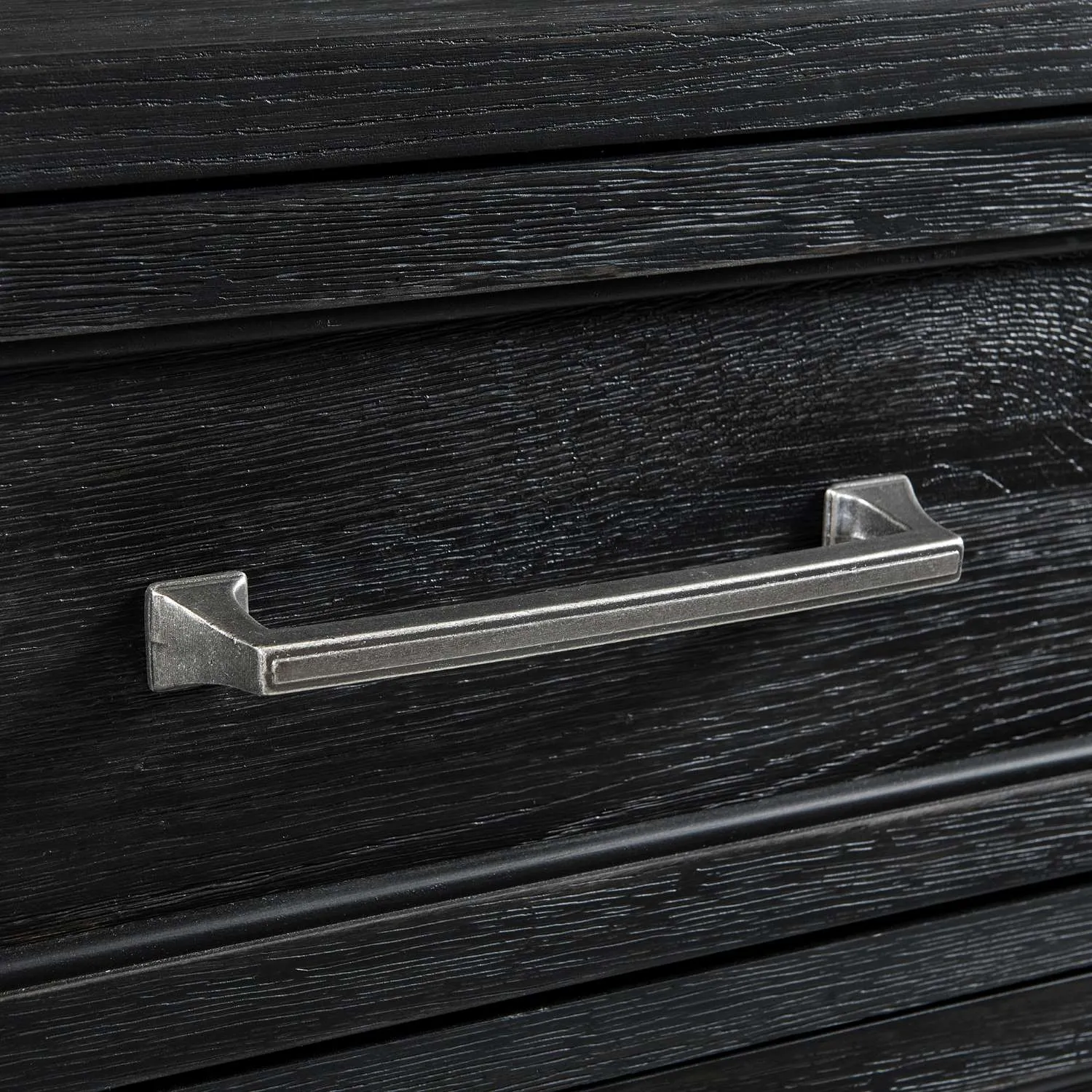 Laguna Night Table - Weathered Oak, Black