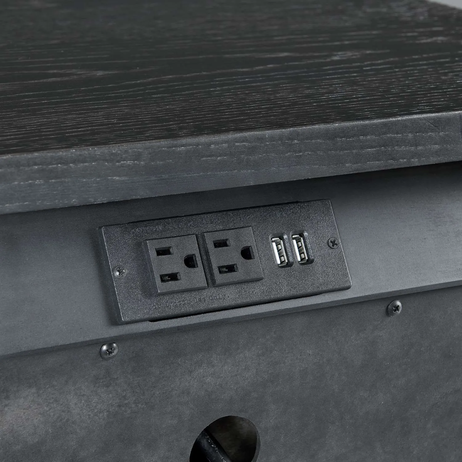 Laguna Night Table - Weathered Oak, Black