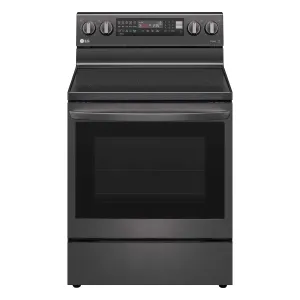LG Black Stainless Steel 6.3 cu ft. Electric ThinQ® InstaView™ Range with Air Fry and True Convection- LREL6325D