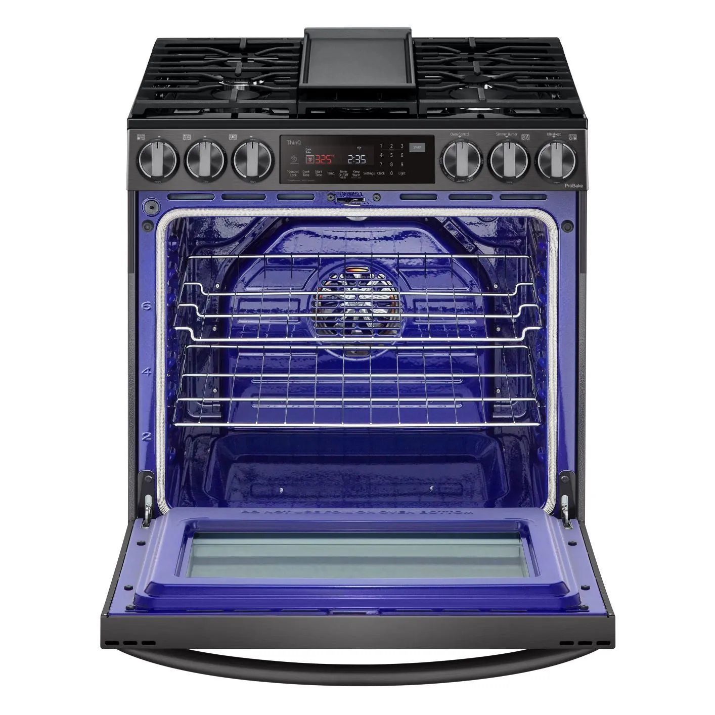LG Black Stainless Steel Smart Wi-Fi Enabled ProBake Convection® InstaView™ Gas Slide-in Range with AirFry (6.3 Cu.Ft) - LSGL6335D