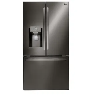 LG Smudge Resistant Black Stainless Steel 36" 28 Cu.ft French Door Refrigerator with Ice & Water Dispenser - LRFS28XBD