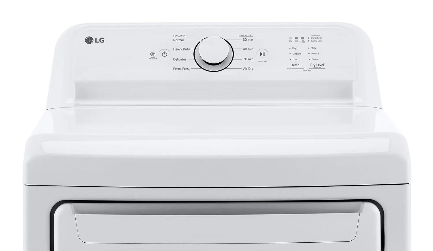 LG White Top Load Washer with Agitator and SlamProof® Glass Lid (4.8 Cu. Ft) & Dryer with Sensor Dry (7.3 Cu. Ft) - WT6105CW/DLE6100W