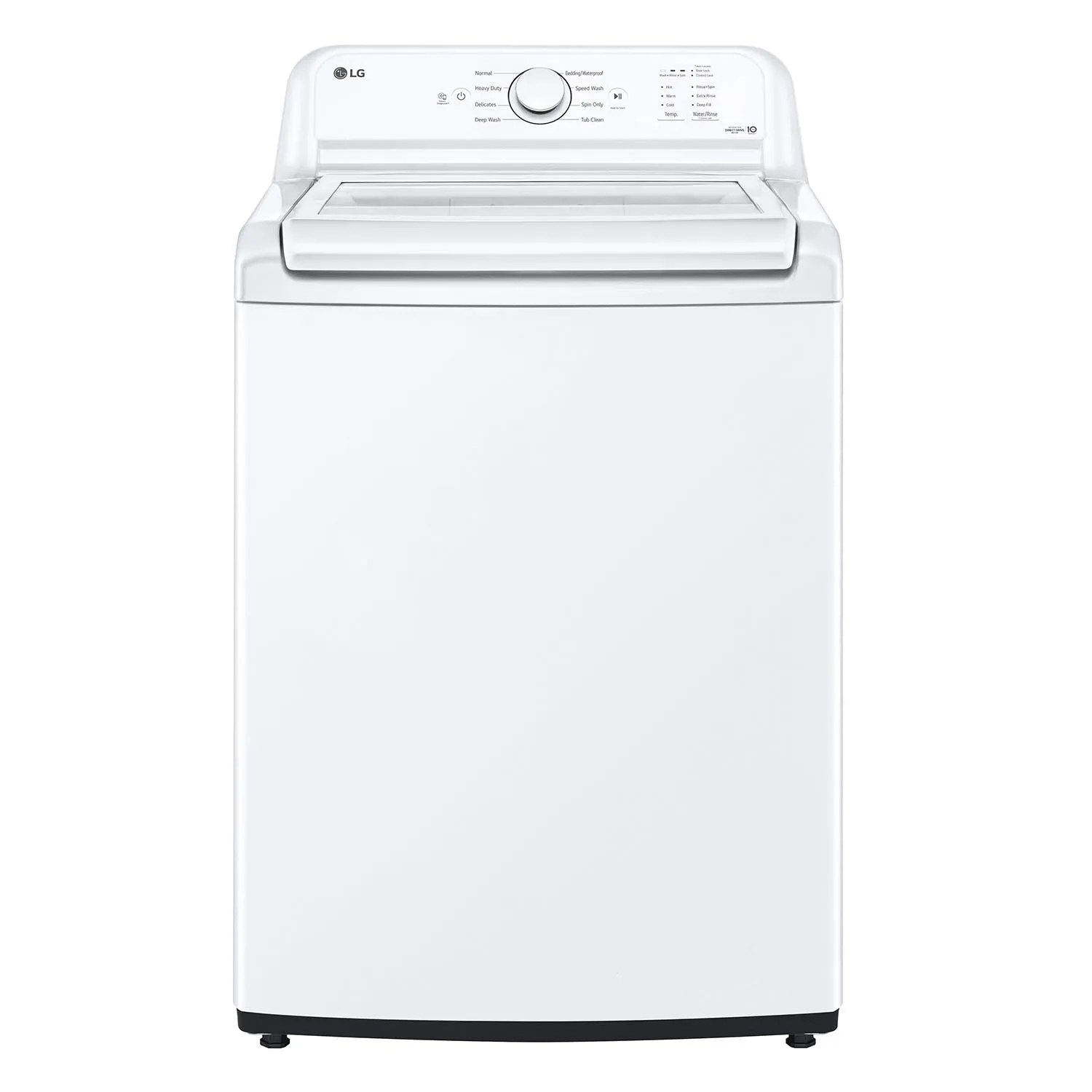 LG White Top Load Washer with Agitator and SlamProof® Glass Lid (4.8 Cu. Ft) -WT6105CW