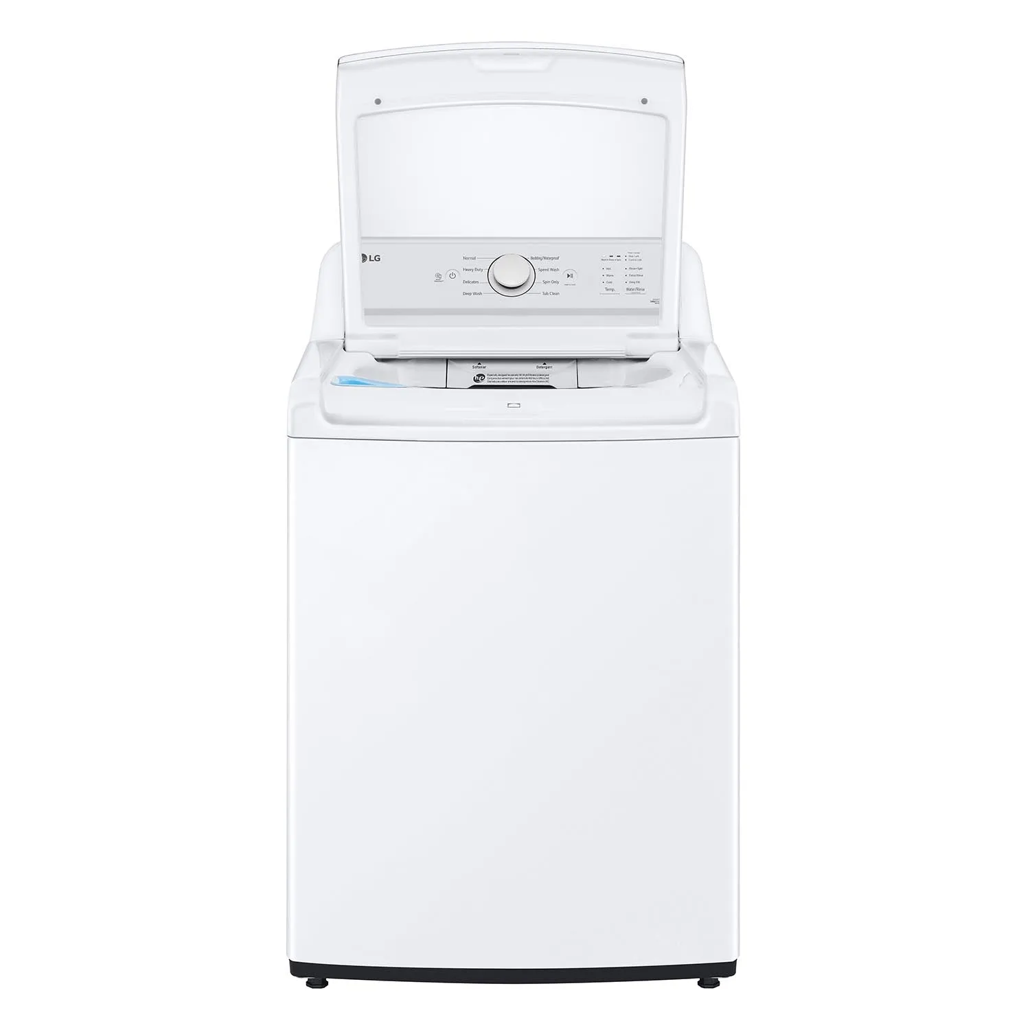 LG White Top Load Washer with Agitator and SlamProof® Glass Lid (4.8 Cu. Ft) -WT6105CW