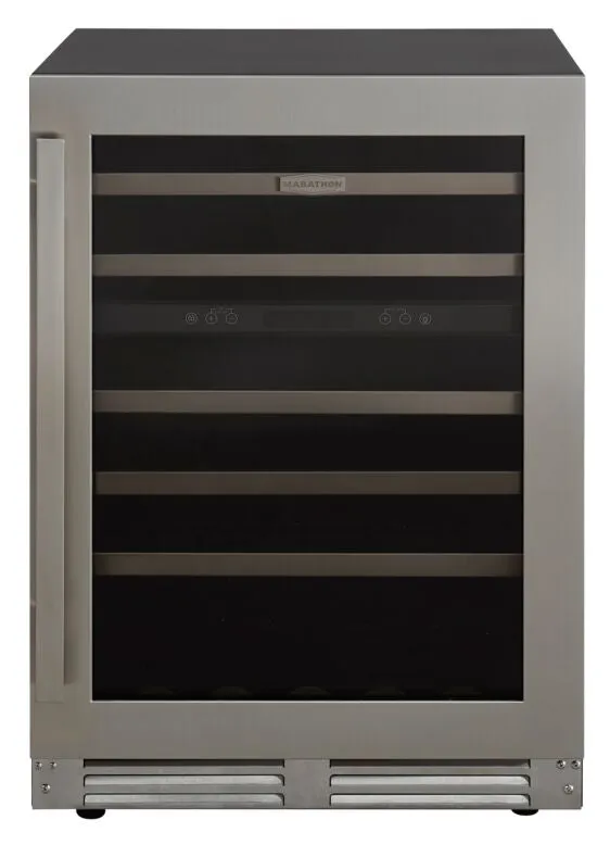 Marathon 24" Stainless Steel Dual Zone Undercounter Wine Cellar (5.4 cu. ft.) - MWC56-DSS