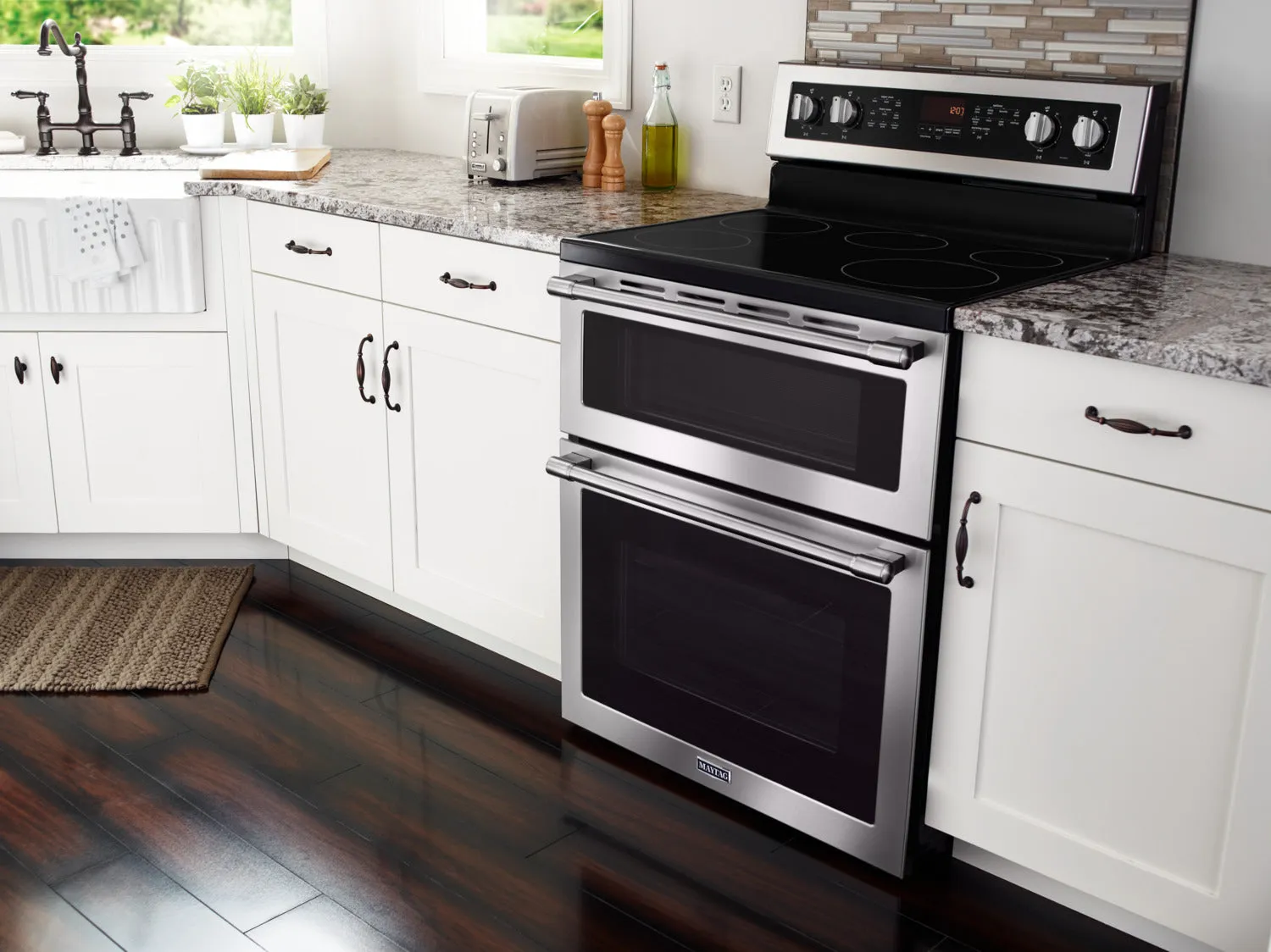 Maytag Stainless Steel Freestanding Electric Double Oven Range (6.7 Cu. Ft.) - YMET8800FZ