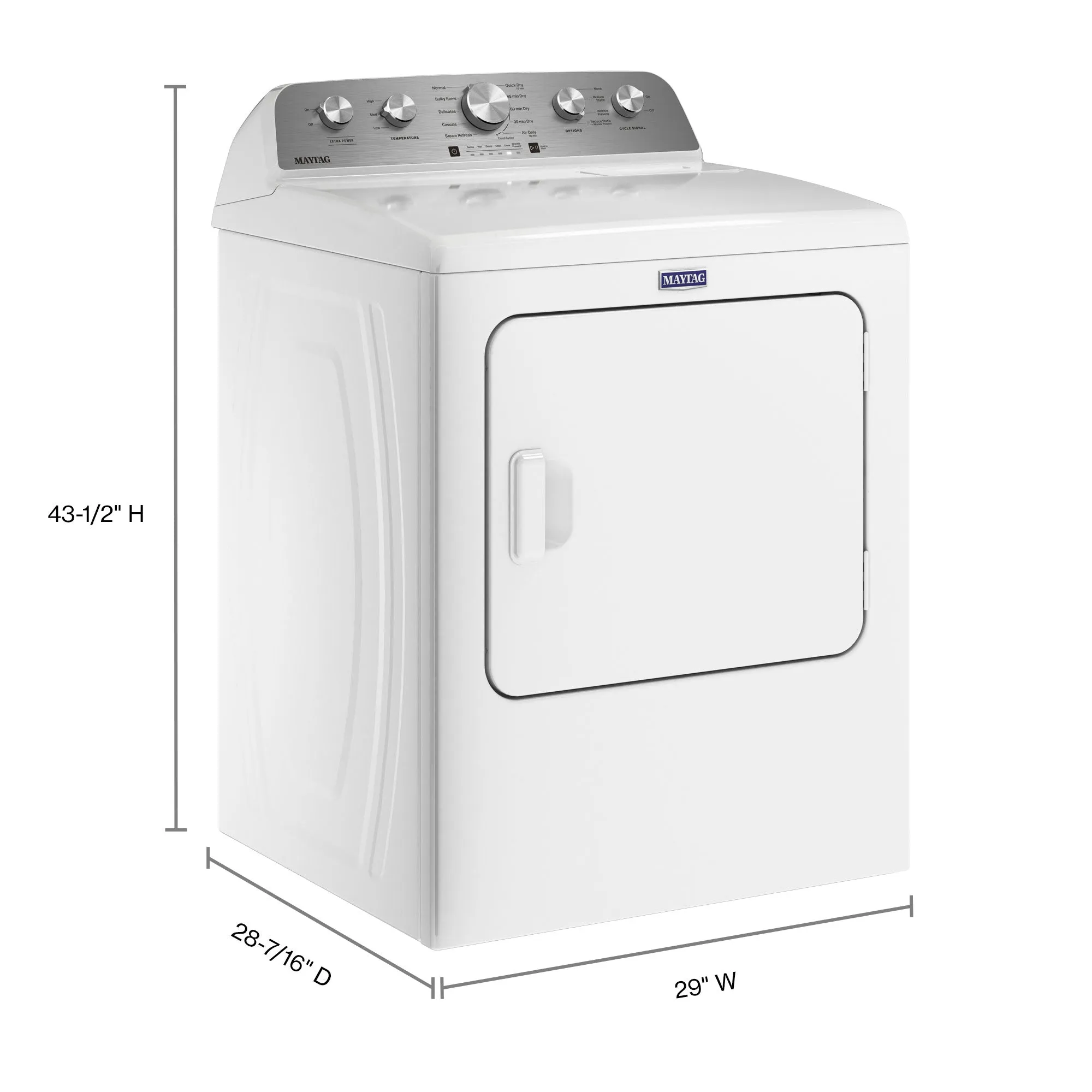 Maytag White Gas Dryer with Steam Enhanced Cycles (7.0 cu. ft.) - MGD5430MW