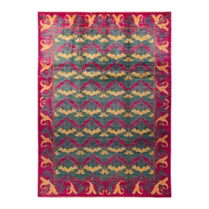 Multicolored Transitional Wool Rug - 9'1" x 12'