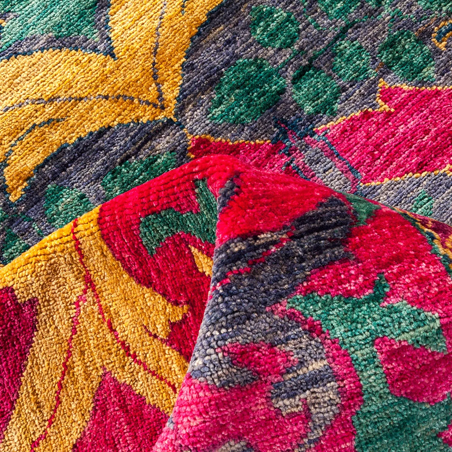 Multicolored Transitional Wool Rug - 9'1" x 12'