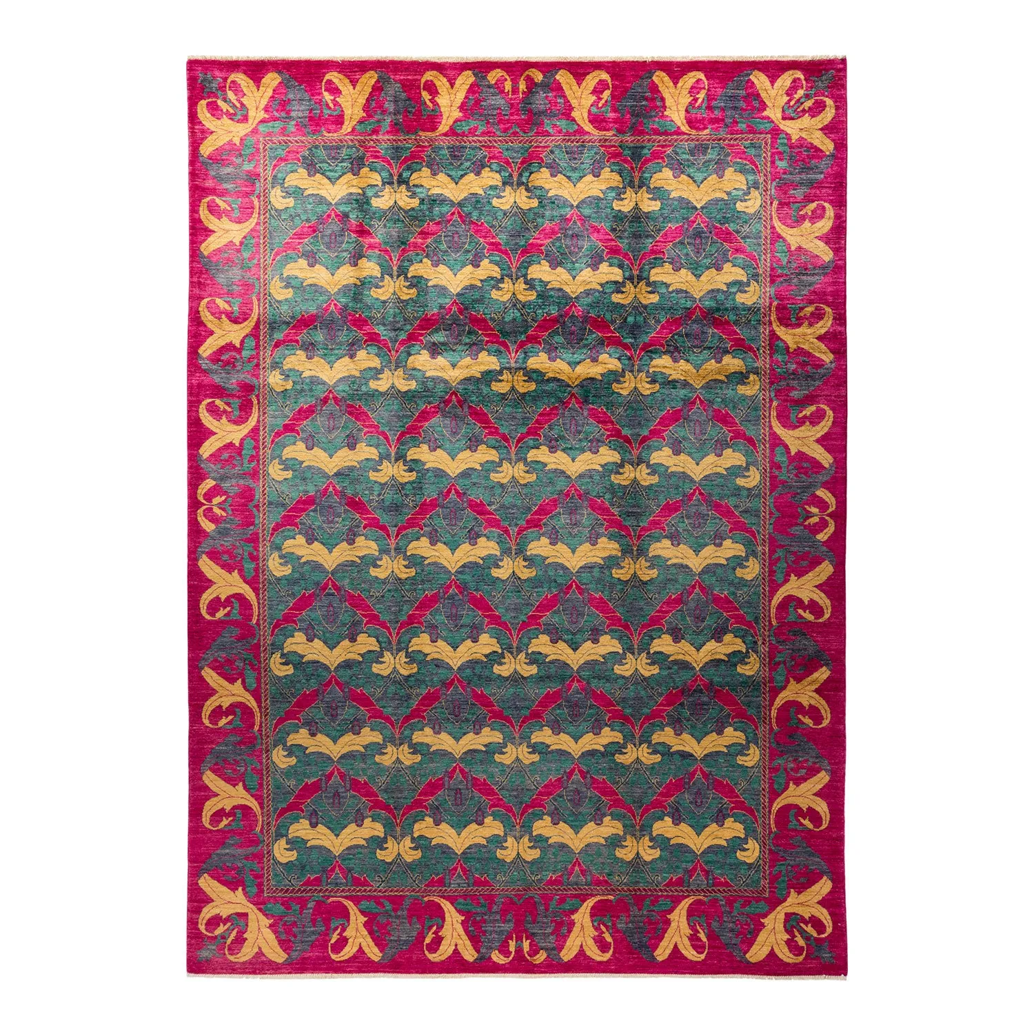 Multicolored Transitional Wool Rug - 9'1" x 12'