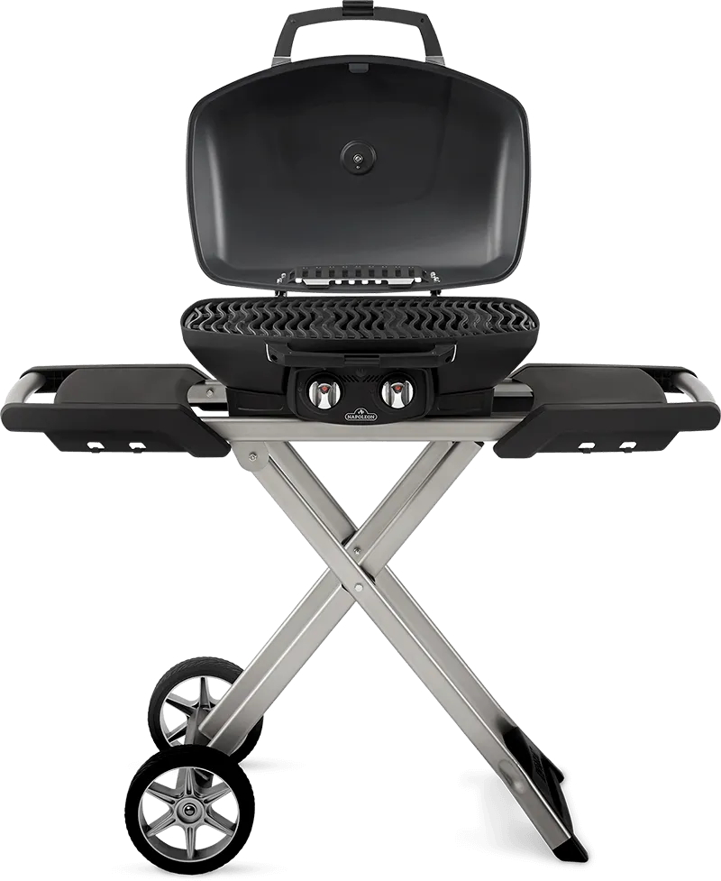 Napoleon TravelQ 285X Portable Propane Gas Grill and Scissor Cart with Griddle - TQ285X-RD-1-A