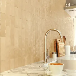 Nolita Beige Porcelain Wall Tile 6.5x20cm Glossy