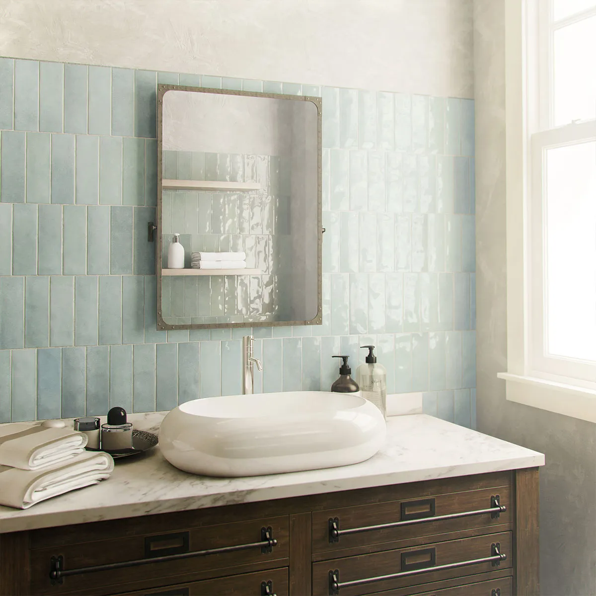 Nolita Cielo Porcelain Wall Tile 6.5x20cm Glossy