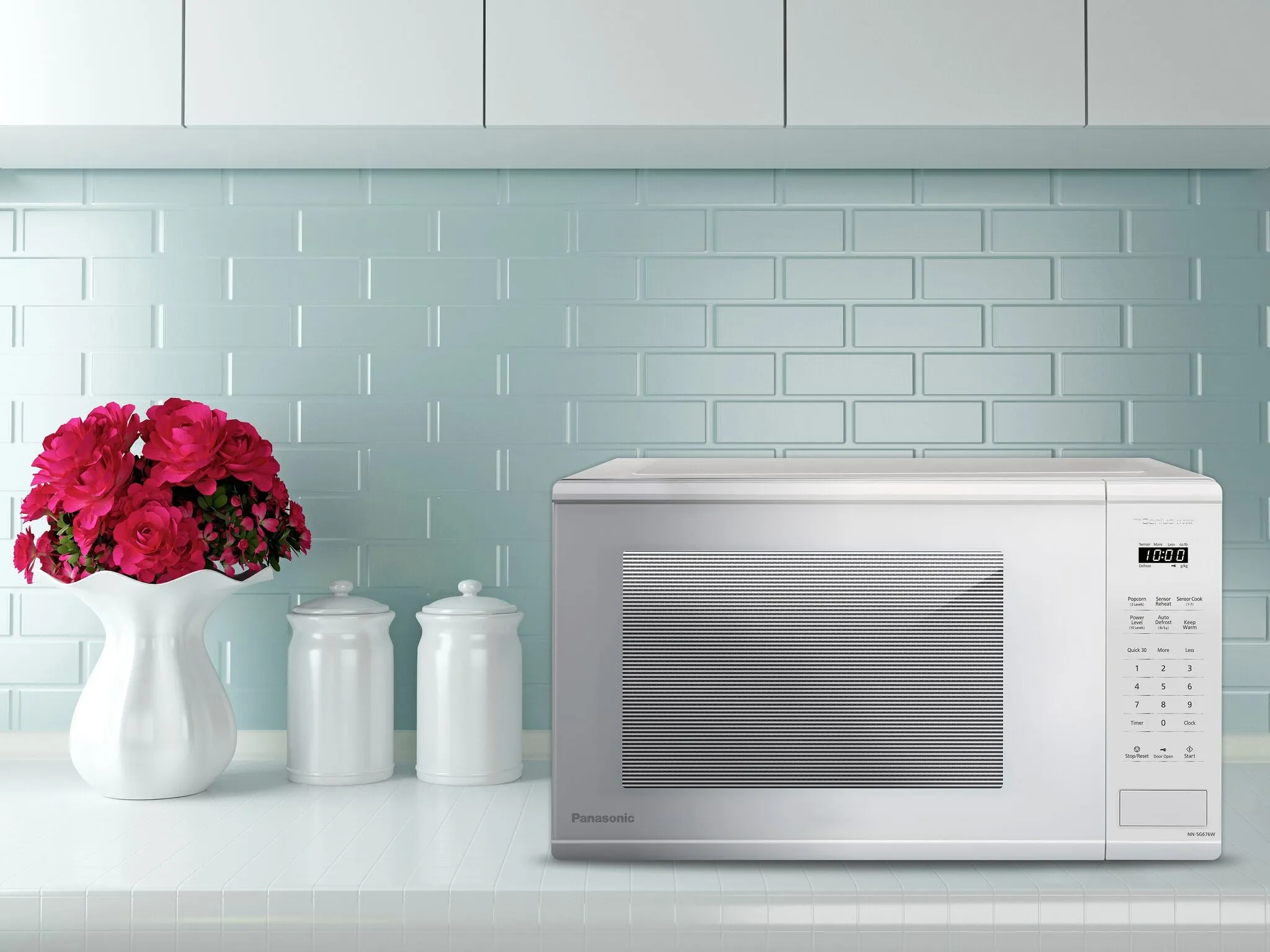 Panasonic White Countertop Microwave with Genius Sensor (1.3 Cu.Ft.) - NNSG676WC