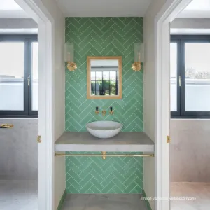 Pistachio Herringbone Tile