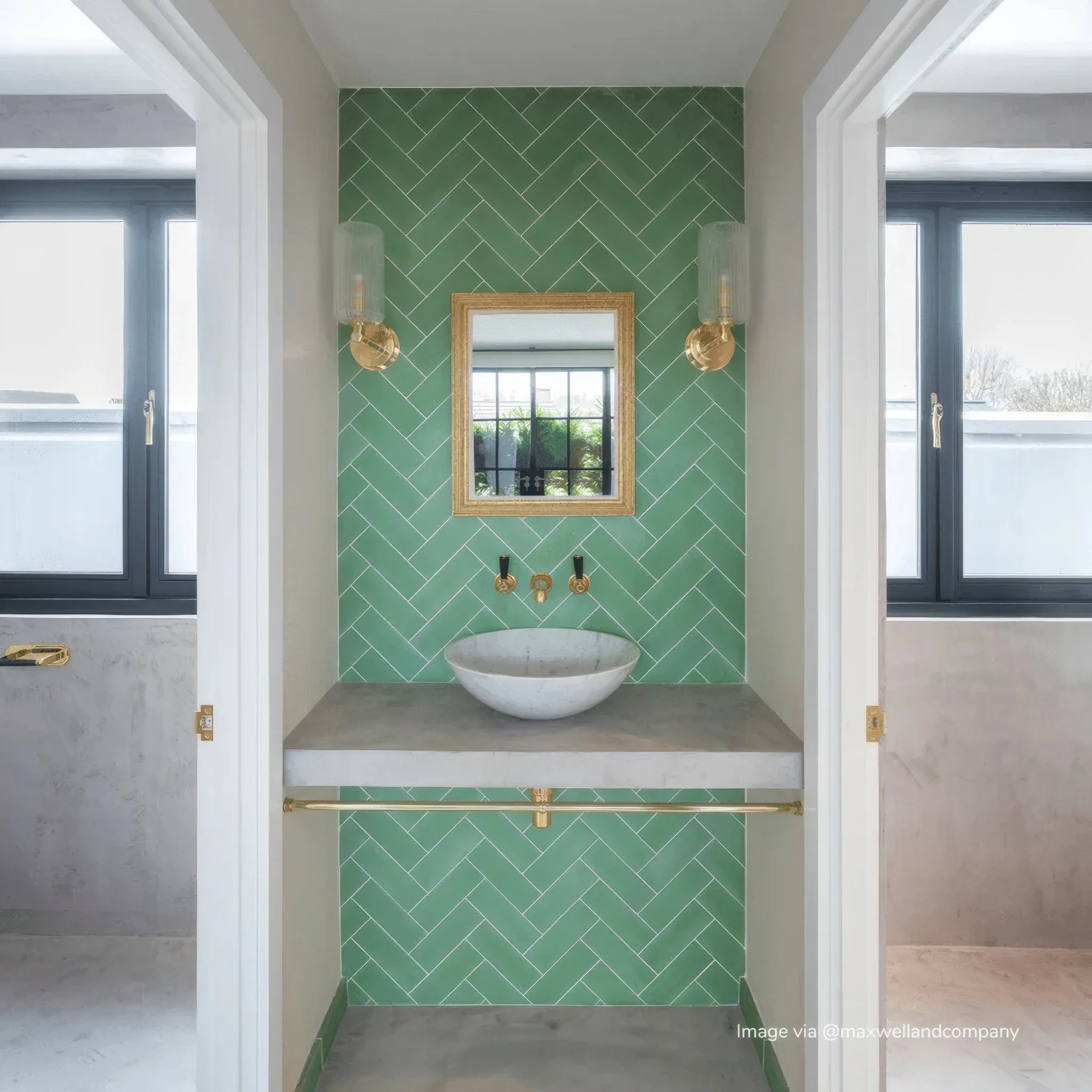 Pistachio Herringbone Tile
