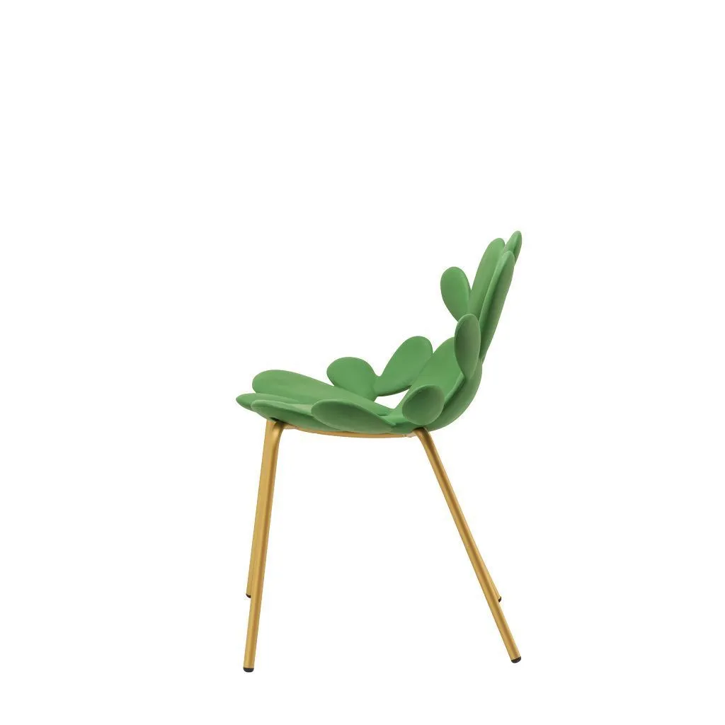 Qeeboo Filicudi Chair Filicudi Armchair By Marcantonio Set Of 2, Balm Green/Brass