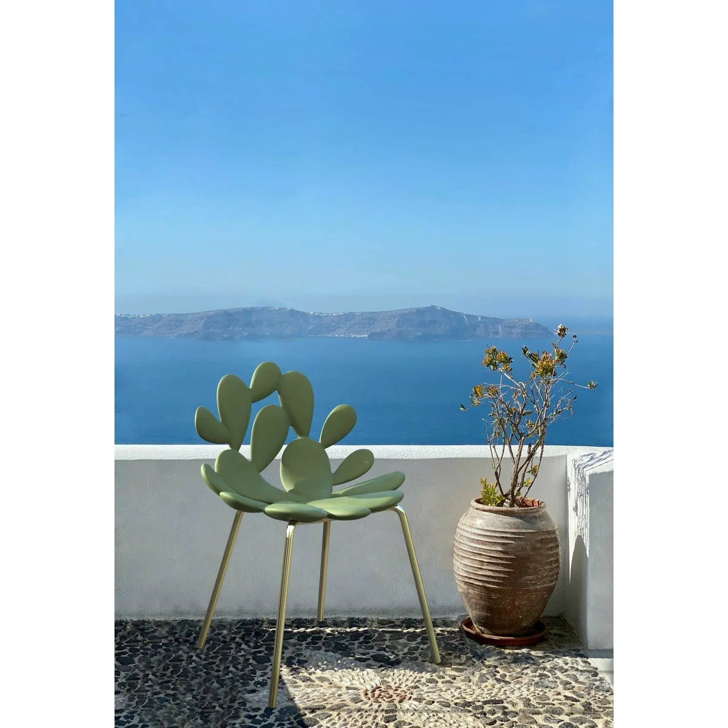 Qeeboo Filicudi Chair Filicudi Armchair By Marcantonio Set Of 2, Balm Green/Brass