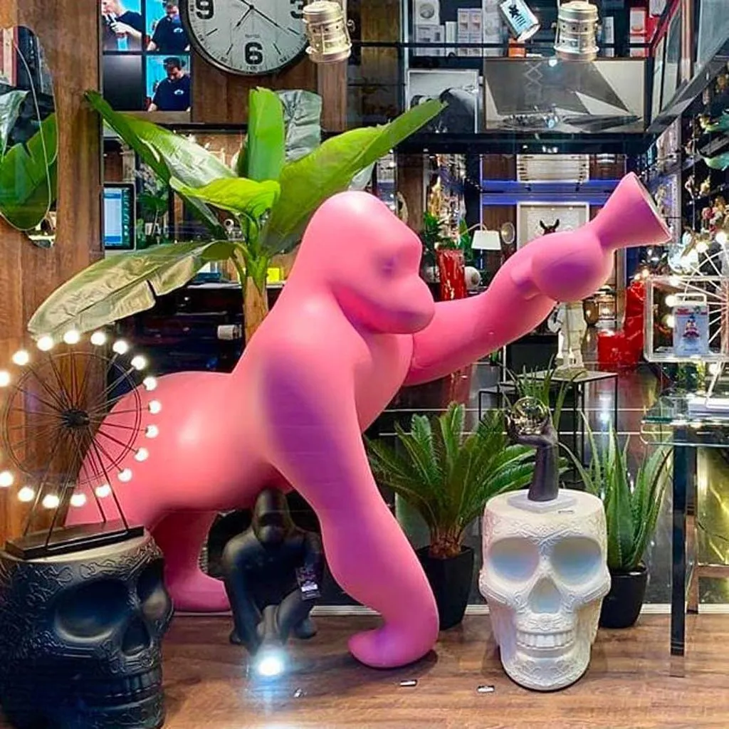 Qeeboo Kong Floor Lamp By Stefano Giovannoni H 1.4m, Pink