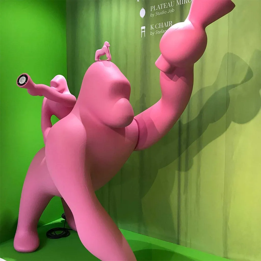 Qeeboo Kong Floor Lamp By Stefano Giovannoni H 1.4m, Pink