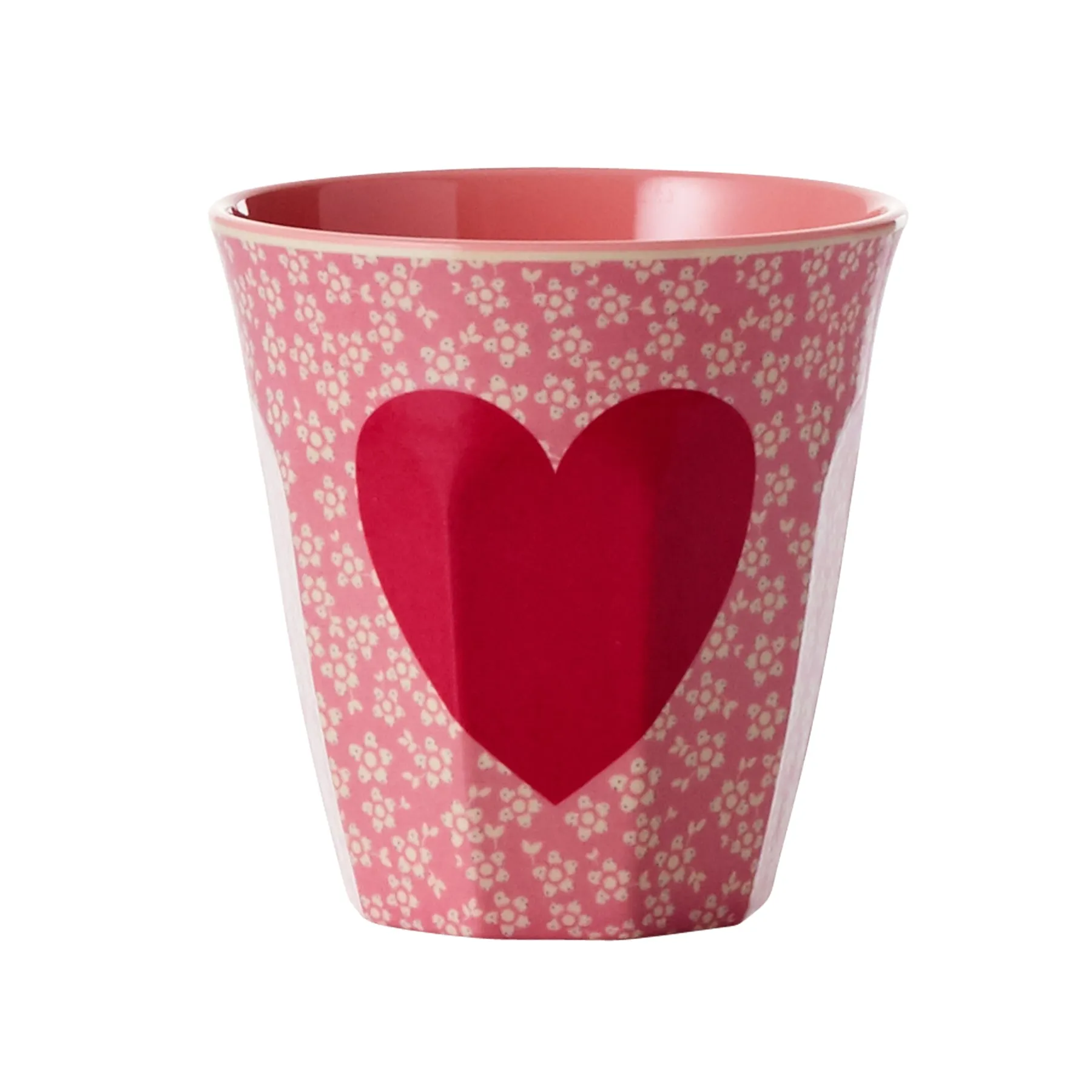 Rice DK Melamine Cup with Heart Print - Two Tone - Medium