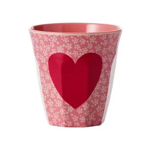 Rice DK Melamine Cup with Heart Print - Two Tone - Medium