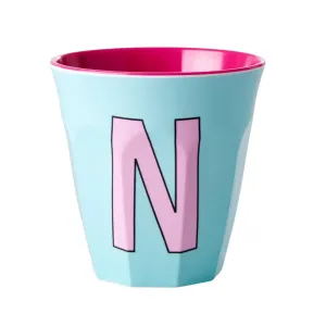 Rice DK Melamine Cup with The Letter N - Mint - Two Tone - Medium