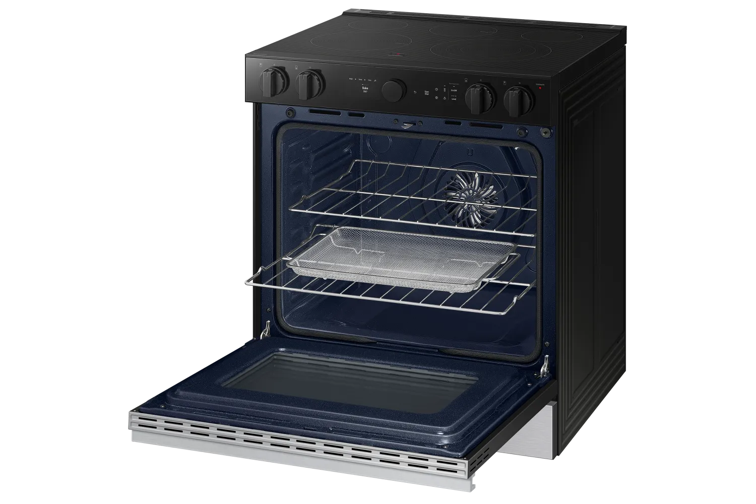 Samsung BESPOKE Stainless Steel 30" True Convection Slide in Range with Air Sous Vide & Air Fry (6.3cu.ft.) - NSE6DG8500SRAC