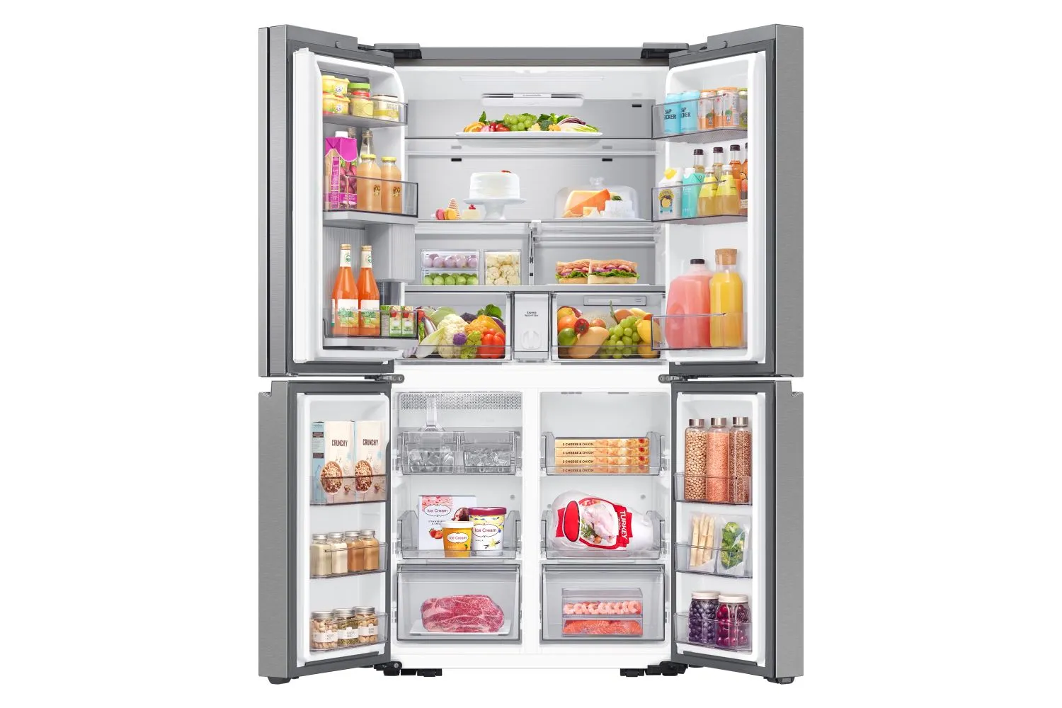 Samsung BESPOKE Stainless Steel 36" 4-Door Flex Refrigerator with Beverage Center (22.8 cu.ft.) -RF23DG9600SRAC