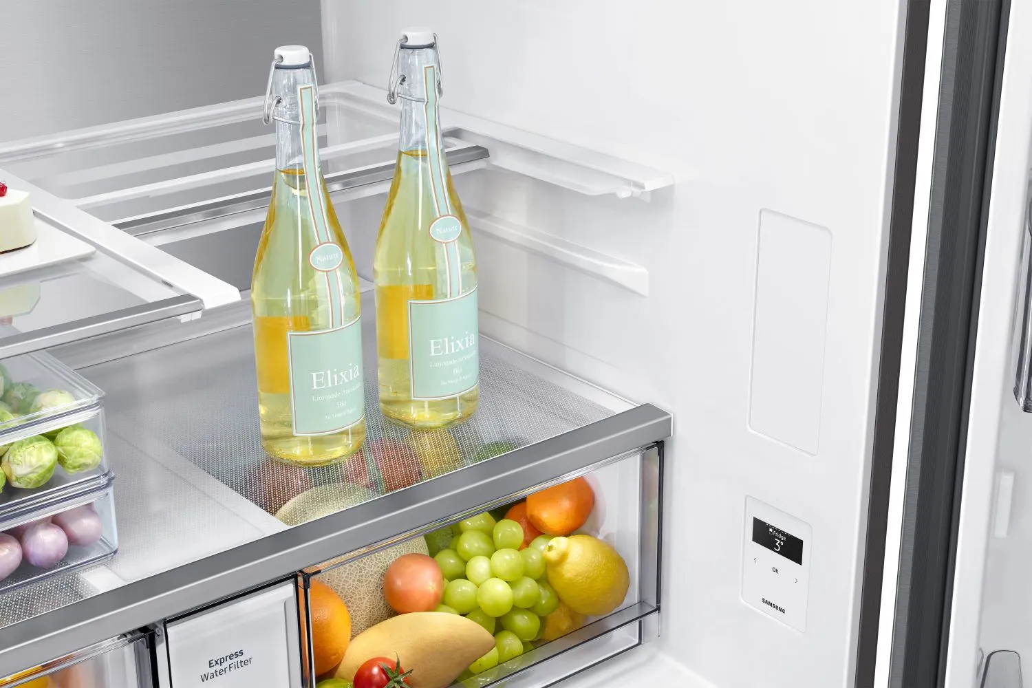 Samsung BESPOKE Stainless Steel 36" 4-Door Flex Refrigerator with Beverage Center (22.8 cu.ft.) -RF23DG9600SRAC