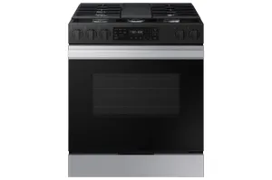 Samsung BESPOKE Stainless Steel Gas Convection Slide In Range with Air Fry (6.0cu.ft.) - NSG6DF8300SRAA
