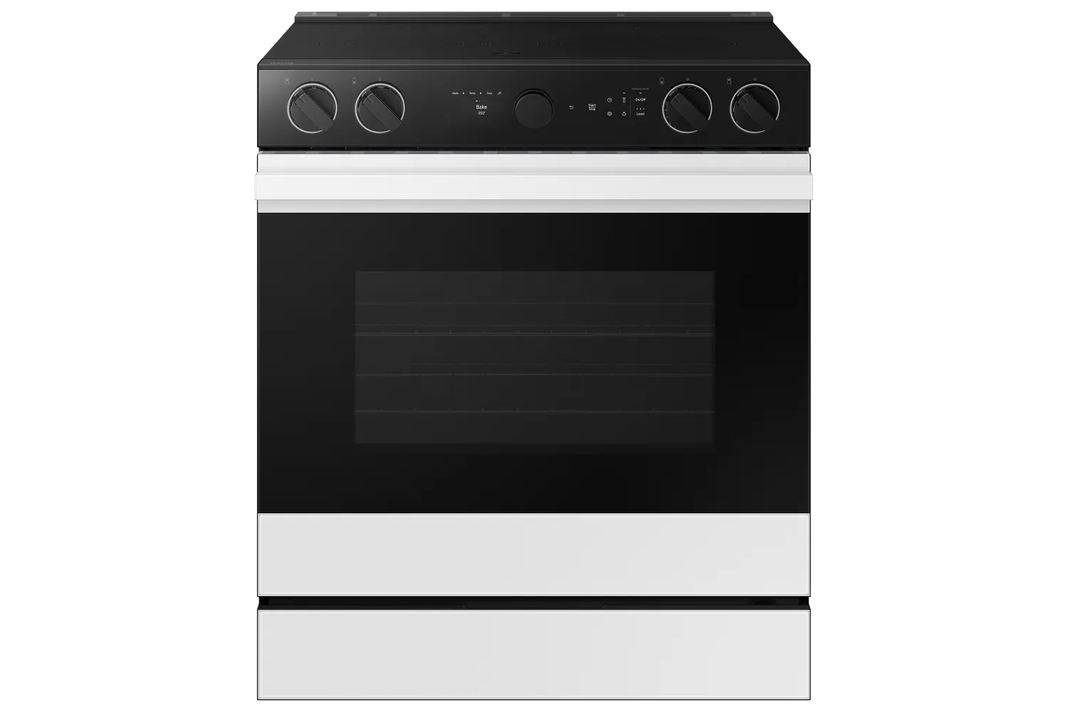 Samsung BESPOKE White Glass 30" True Convection Slide In Range with Oven Camera (6.3cu.ft.) - NSE6DB870012AC