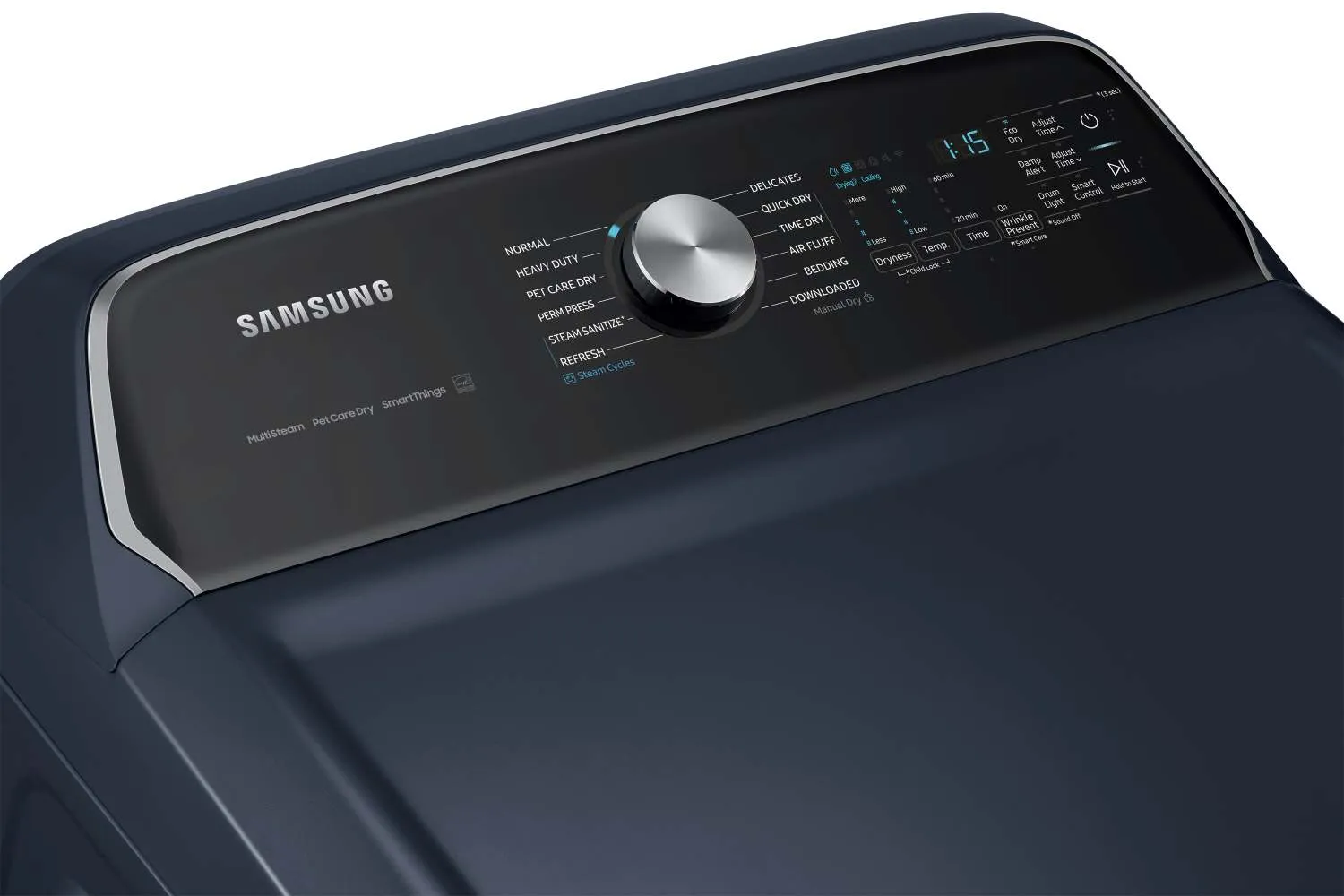 Samsung Navy Top Load Washer with Pet Care and Agitator (6.1cu.ft) & Smart Dryer with Pet Care (7.4cu.ft) - WA53CG7155ADA4/DVE54CG7155DAC