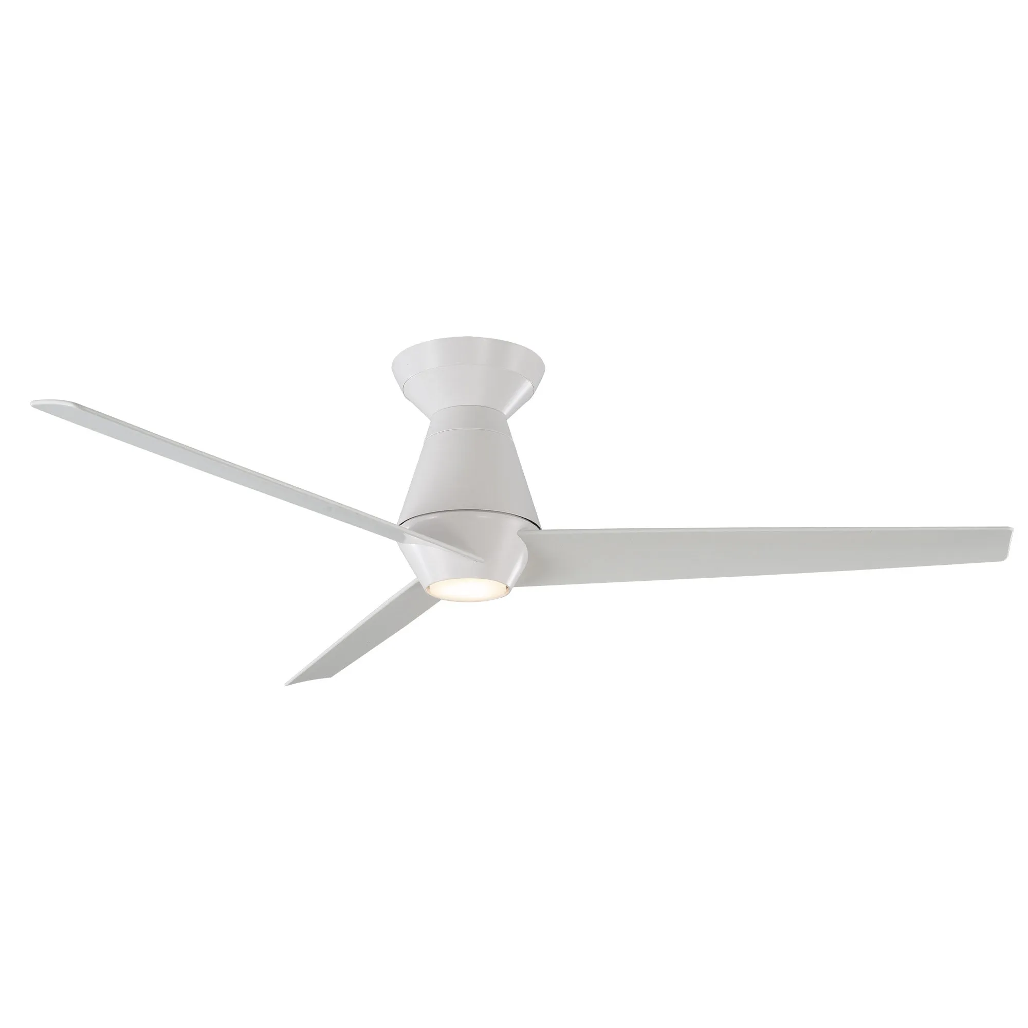 Slim Indoor/Outdoor 3-Blade 52" Smart Flush Mount Ceiling Fan with LED Light Kit and Remote Control