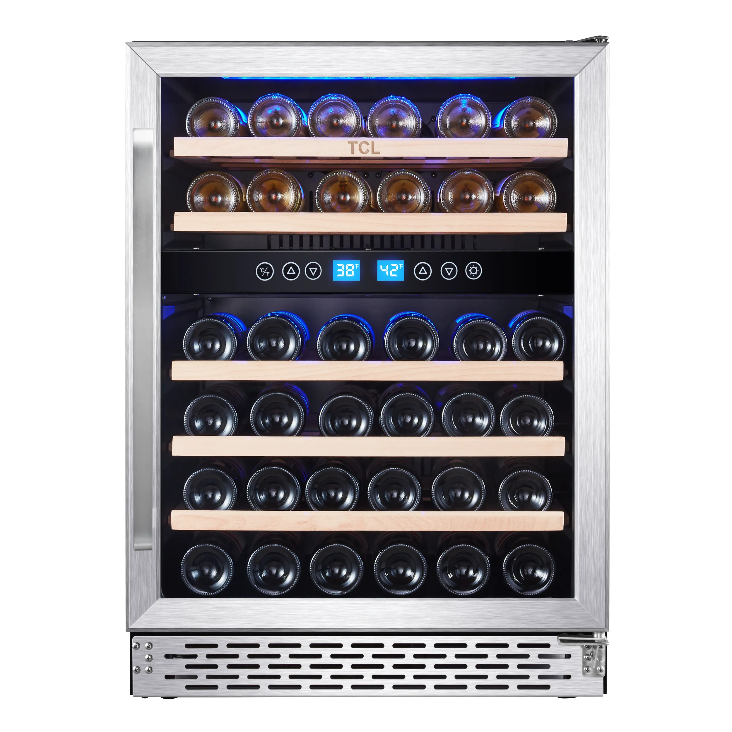TCL Stainless Steel 46-Bottle Dual Zone Wine Cooler - W522F