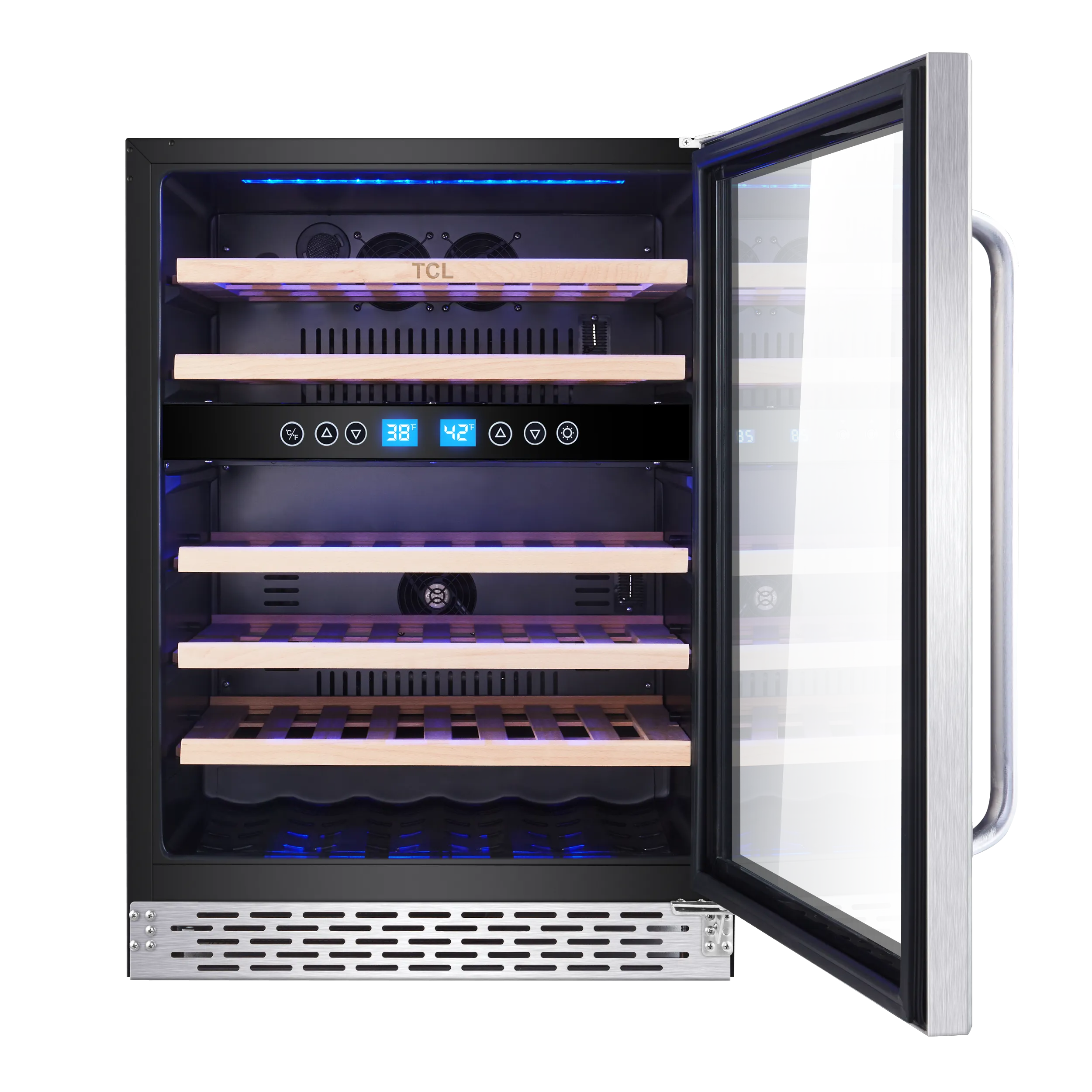 TCL Stainless Steel 46-Bottle Dual Zone Wine Cooler - W522F