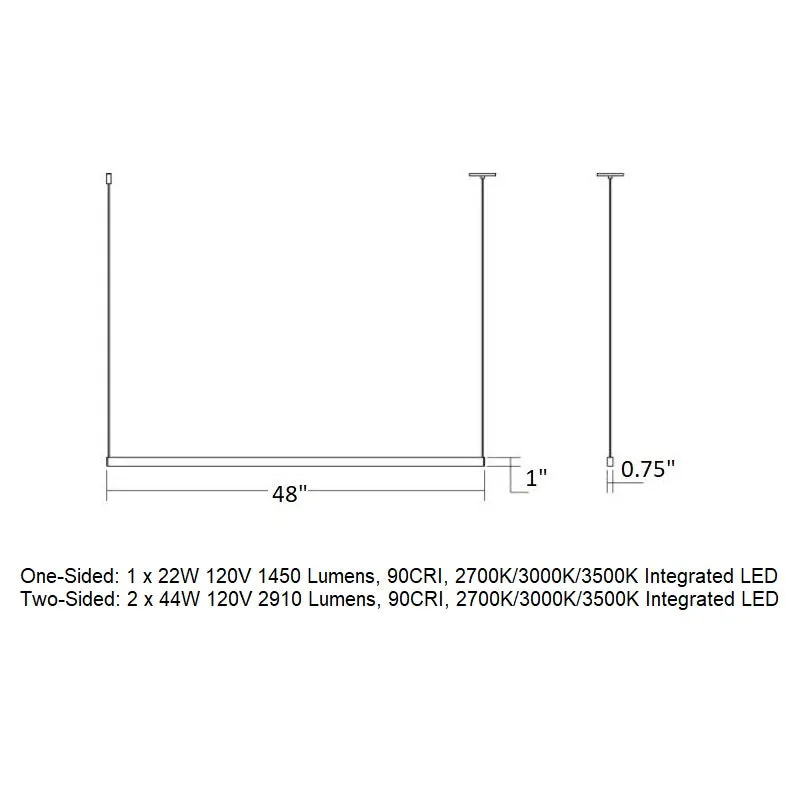 Thin-Line Sided LED Pendant Light