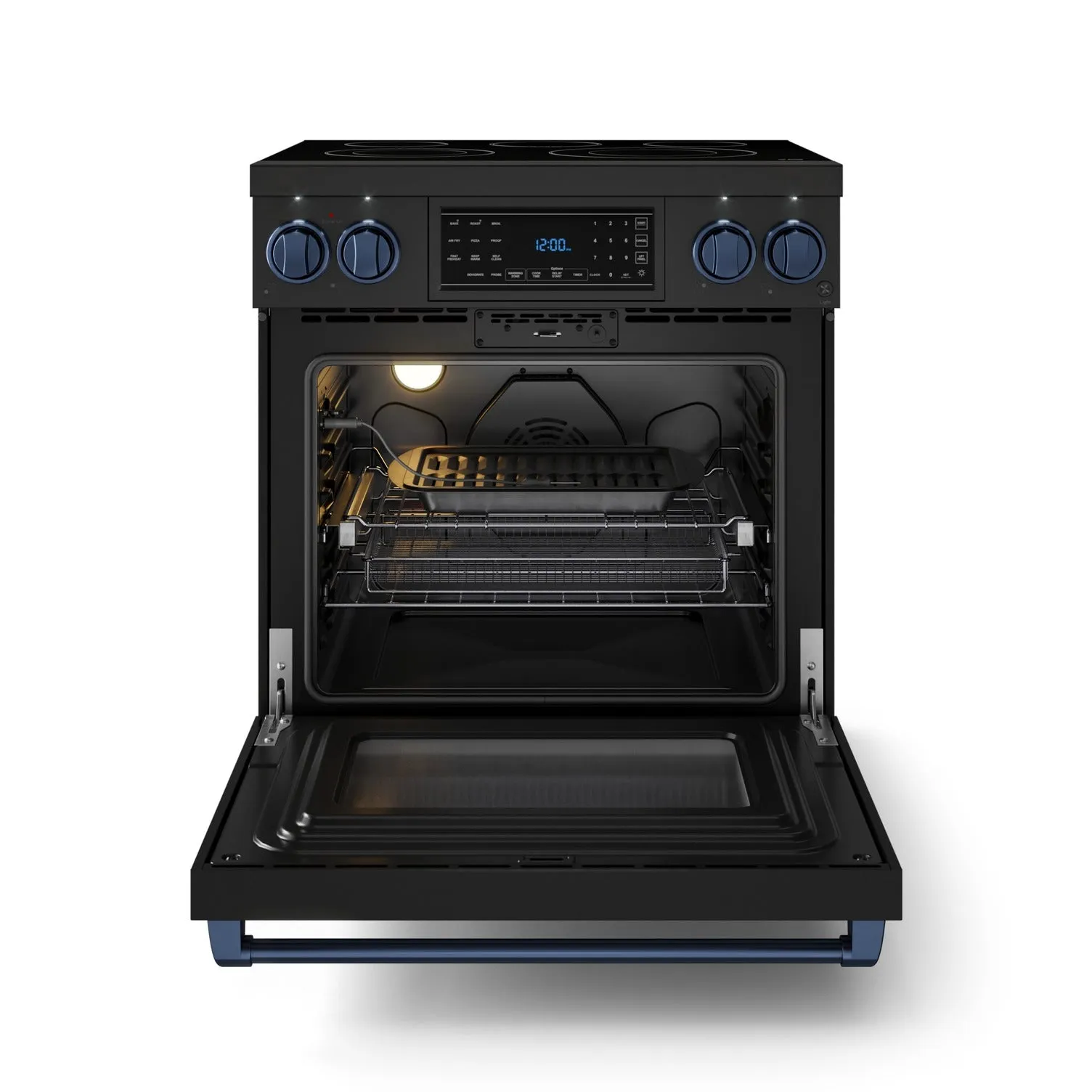 Thor Kitchen Black Stainless Steel Freestanding Professional Electric Range|Gordon Ramsay Series (4.55 cu.ft.) - RSE30B-BLU