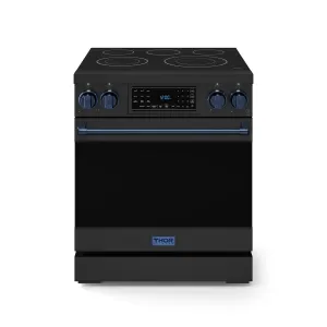 Thor Kitchen Black Stainless Steel Freestanding Professional Electric Range|Gordon Ramsay Series (4.55 cu.ft.) - RSE30B-BLU